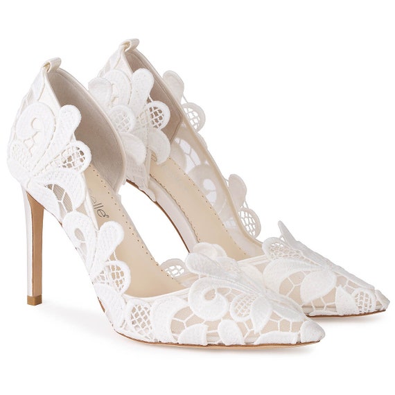 Lace clearance bridal pumps