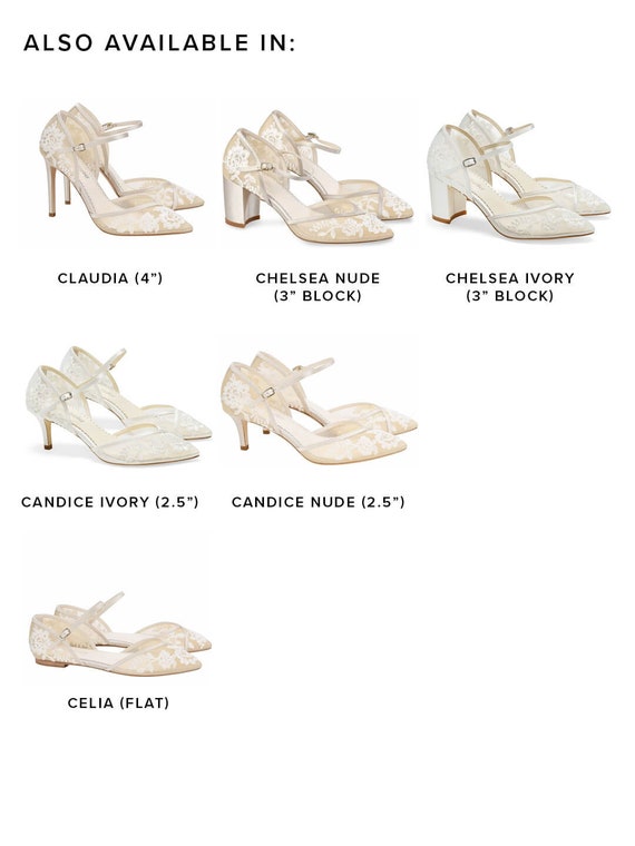 Buy D'orsay Nude Lace Kitten Heel. Candice Lace Ivory Wedding