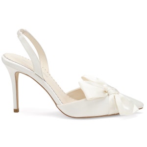 Pointed Toe Heels with Bow for Brides