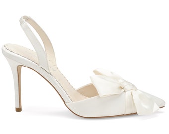 Pointed Toe Heels with Bow for Brides