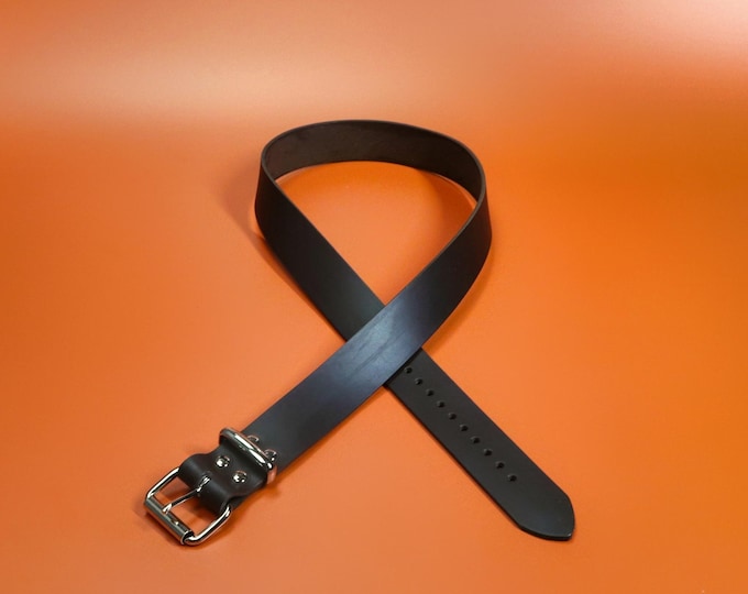 Handmade Dark Brown Leather Belt: Vegetable Tanned, 1.5" Wide