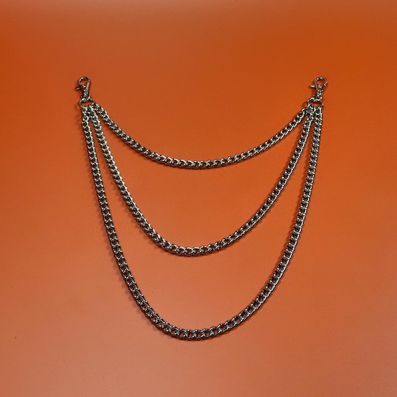 Triple Chain Accessory - 3 Tier Layered Decorative Chain | Lobster Clips | Alternative Fashion | UK Made