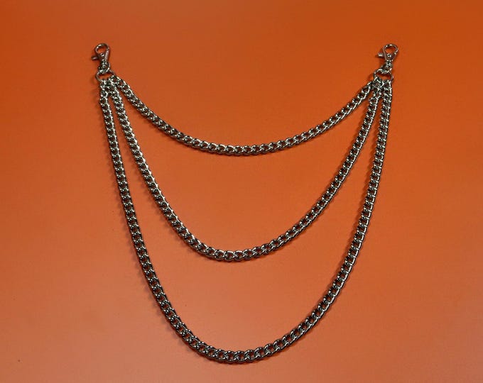 Triple Chain Accessory - 3 Tier Layered Decorative Chain | Lobster Clips | Alternative Fashion | UK Made