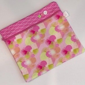 Handmade Cross Stitch Project Bag: Pink Cotton, Free Ort Container