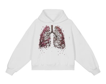 ddiction Floral Lung Hoodie | Dark Aesthetic Premium Streetwear | Umbr