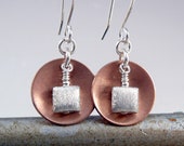 Copper Earrings, 7th Anniversary Gift, Cool Earrings
