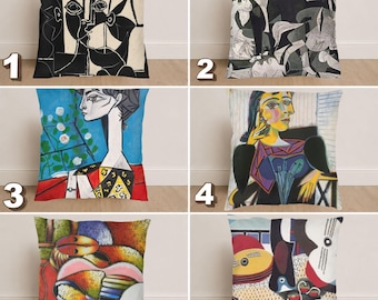 Picasso inspirierte Kissenbezug, Abstraktes Gesicht Kissenbezug, Kubistische Kunst Kissenbezug, Moderne Künstler Wohnkultur