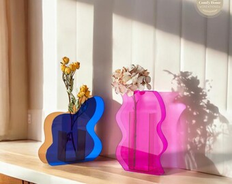 Acrylic Art Flower Vase: Modern Colorful Home Decor