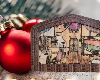 Handmade Wooden Nativity Puzzle, Christmas Decor, Holy Family Gift
