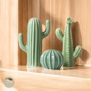 Ornamento di cactus in ceramica fatto a mano: vaso per piante grasse