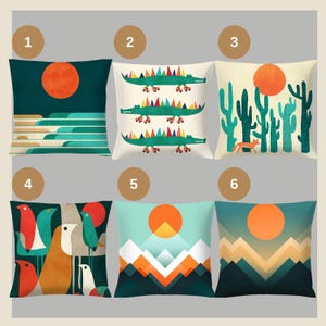 Modern Geometric Abstract Pillow Covers, Colorful Decorative Throw Pillowcases, Mid Century Minimalist Cushion Covers