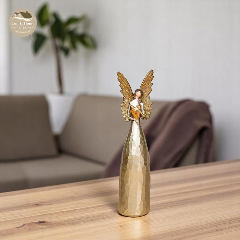 Gold Resin Angel Statue: Elegant Home Decor Sculpture - Etsy