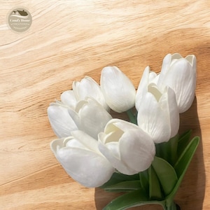 Decorative Tulip Artificial Flowers, Realistic Faux Tulip Flower Bouquets, Made of PE Material, Available in Multiple Colors