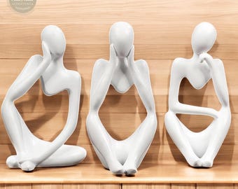 Abstract yogabeeldje: harssculptuur, meerdere kleuren en maten