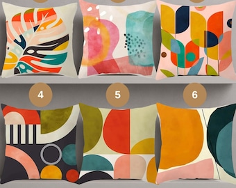 Geometric Abstract Pillow Cover: Modern Boho Sofa Cushion