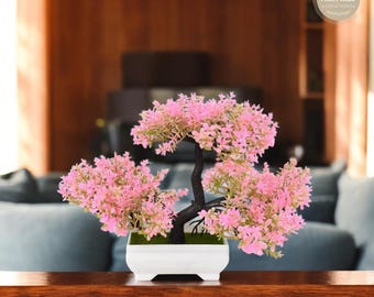 Künstlicher Bonsai Baum mit Blumen: Faux Home Decor