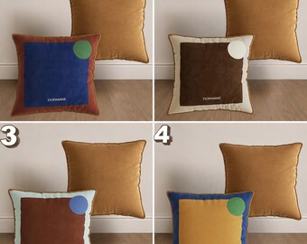 Modern Color Block Pillow Cover, Minimalist Dopamine Cushion, Contemporary Throw Pillow, Scandinavian Home Decor