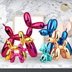 Resin Balloon Dog Sculpture, Modern Home Decor, Resin Art Dog Figurine, Balloon Dog Decoration, Unique Gift Idea
