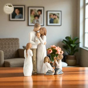 Resin Figurines Family Couple Pet Sculpture, Minimalist Figurine Decor, Romantic Gift, Resin Statues for Anniversary, Wedding,Mother&#39;s Day