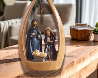 Resin Nativity Scene Statue, Holy Family Christmas Ornament