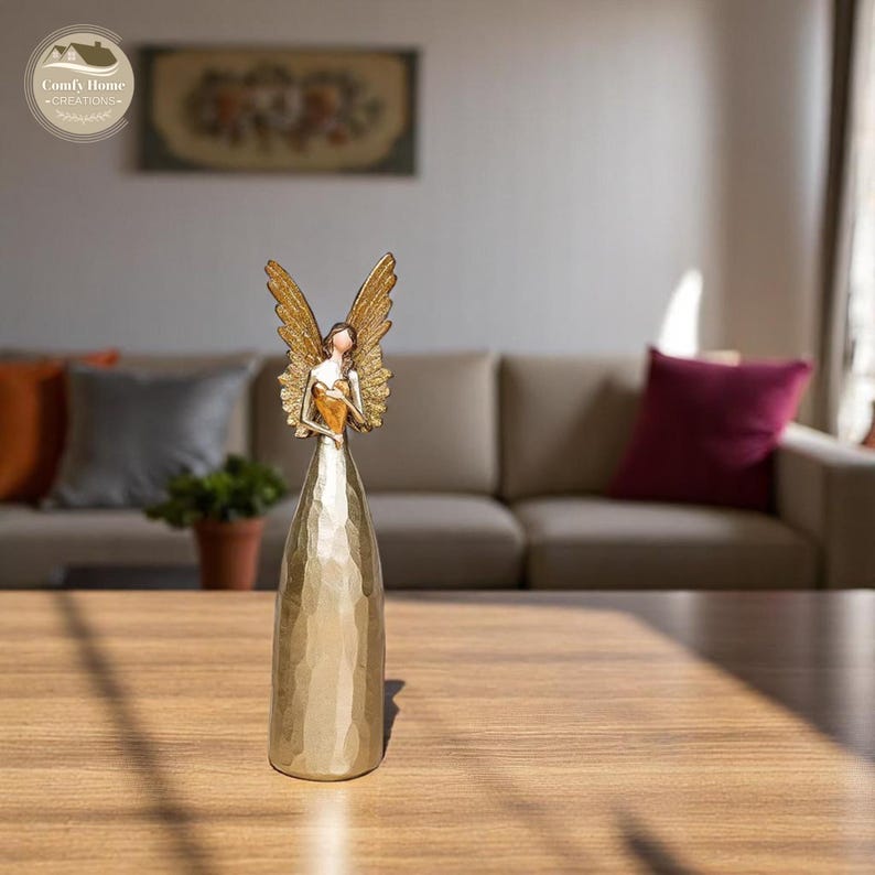 Gold Resin Angel Statue: Elegant Home Decor Sculpture - Etsy