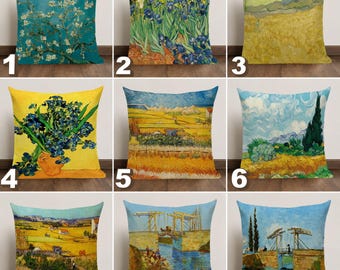 Van Gogh Art Pillow Cover, Famous Painting Throw Pillow, Starry Night Cushion Cover, Impressionist Home Decor