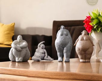 Resin Fat Women Statues: Unique Home Decor Sculpture