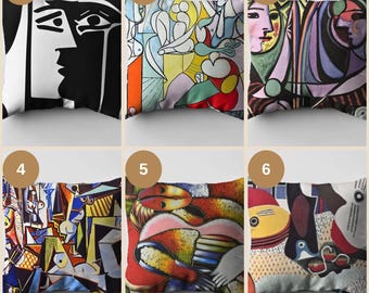 Abstract Picasso Art Pillow Cover: Modern Cubist Decor