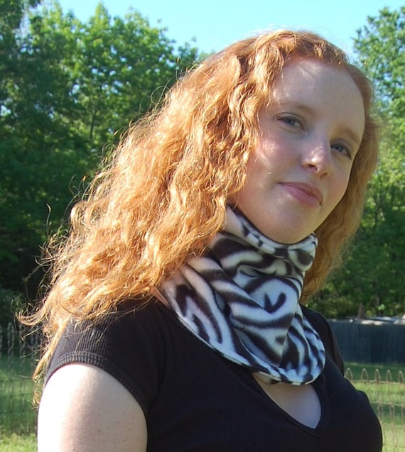 Zebra Neck Tube Gaiter Motorcycle Bike Fleece Scarf