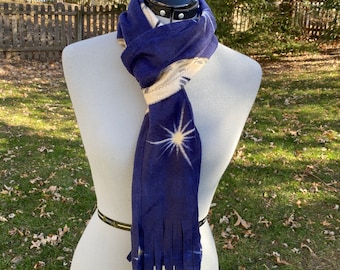 Fleece Scarf Stars Navy