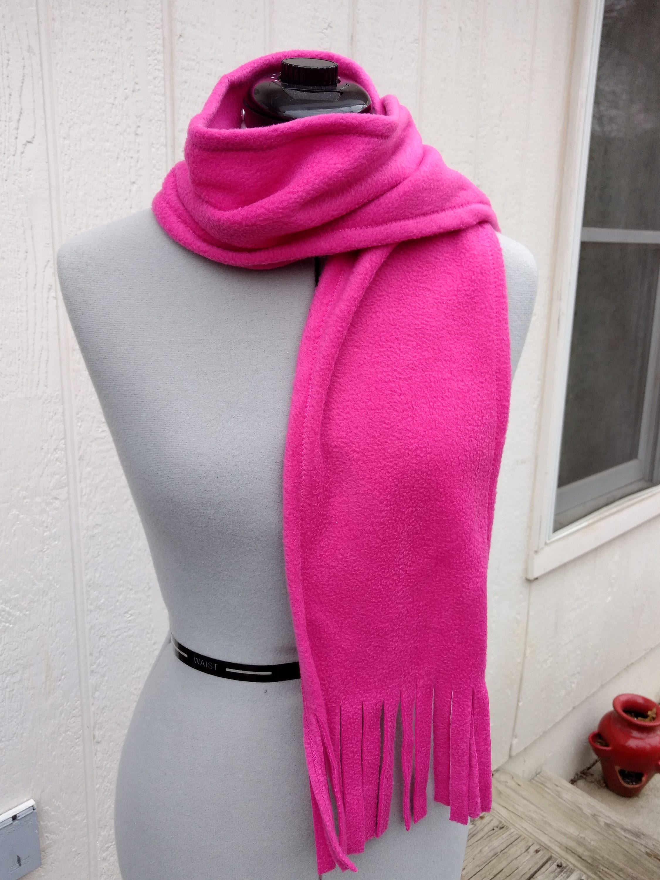 Deep Pink Fleece Scarf Etsy
