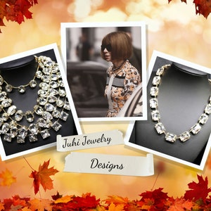 Clear Necklace Anna Wintour Georgian Collet Paste Diamond Cut Rhinestone Vintage choker necklace Statement Layering Choker Old Mine Cut