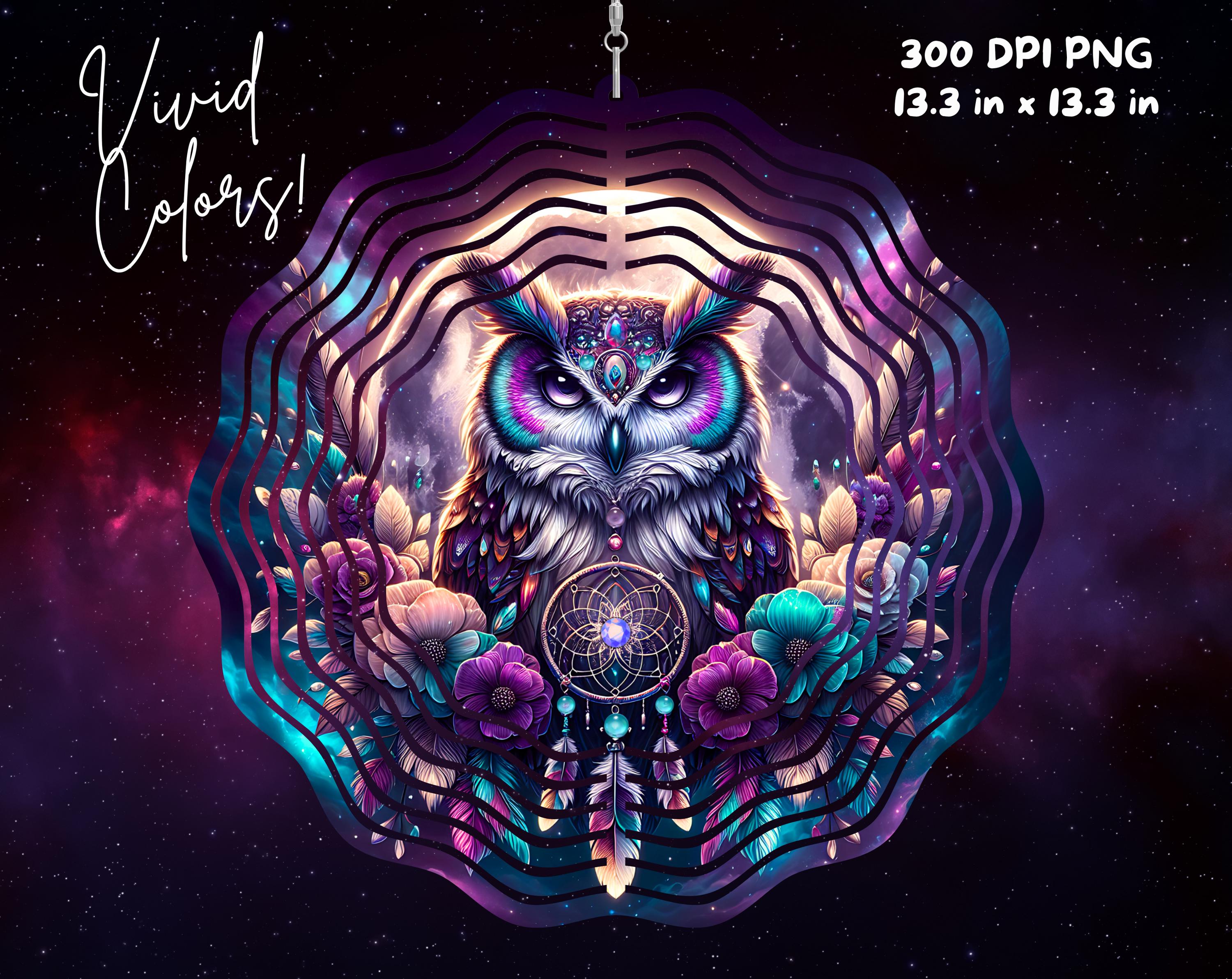 Owl Wind Spinner Png, Dreamcatcher Owl Wind Spinner Sublimation Designs, Owl Wind Spinner Sublimatio