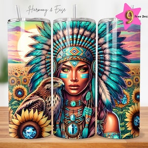 Indian Summer 20 oz 20oz Tumbler Sublimation Designs, Digital Download PNG Digital, Seamless, Sunflowers PNG Press Design