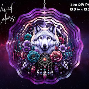 Wolf Dreamcatcher Wind Spinner Png Native Wolf Wind Spinner Sublimation Designs, Wolf Wind Spinner Sublimation | DIGITAL DOWNLOAD