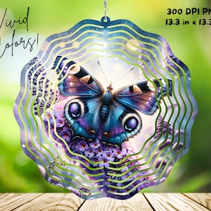 Butterfly Wind Spinner PNG, Garden Suncatcher Wind Spinner Sublimation Design, Flowers Wind Spinner Sublimation Design | DIGITAL DOWNLOAD