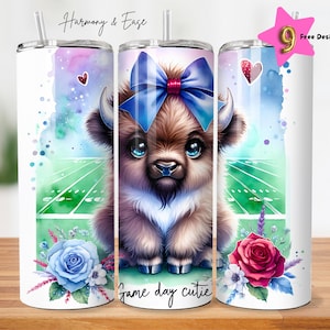Buffalo Bills Mascot Tumbler Wrap, 20oz Tumbler Sublimation design, Game Day Cutie Football Digital Download PNG Funny Animal