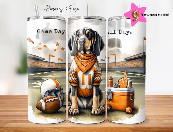Tennessee Coonhound Tumbler Wrap, 20oz Tumbler Sublimation design, Game Day All Day Digital Download PNG Funny Animal