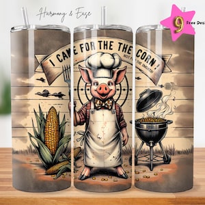 Funny BBQ Tumbler PNG, I Came For The Corn Tumbler Wrap 20oz Skinny Tumbler Wrap Design, Grill BBQ Tumbler Wrap Digital Download