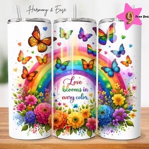 Pride Rainbow Tumbler Wrap | Pride Month Seamless 20oz skinny sublimation design | PNG instant digital download | Gay Pride Tumbler Wrap