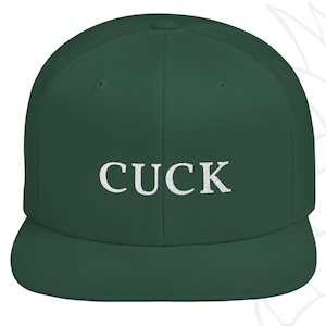 Cuck Embroidered Flat Bill Snapback Cap for Cuckold Boyfriends and Husbands