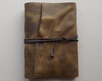 A5 rugged distressed leather journal 6" x 8.25" old world brown leather diary sketchbook travel journal leather notebook (6580)