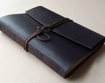 8.5"x 11" large leather journal 288 pages dark brown A4 travel journal sketchbook notebook diary (6624)