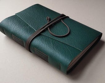 A5 leather journal 6" x 8.25" green leather diary sketchbook travel journal leather notebook (7542)