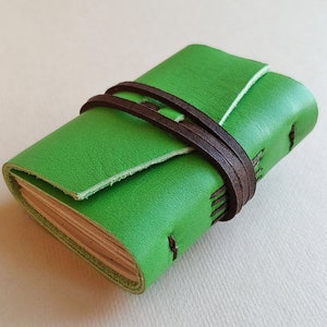 Mini pocket journal 2&quot;x 3&quot; lime green tiny pocket journal tiny sketchbook pocket diary travel journal (6212)