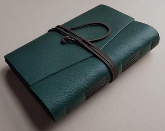 A5 leather journal 6" x 8.25" green leather diary sketchbook travel journal leather notebook (7551)