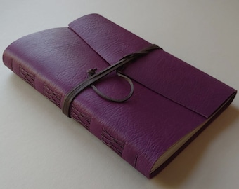 8.5"x 11" large leather journal 240 pages purple A4 travel journal sketchbook notebook diary (7085)