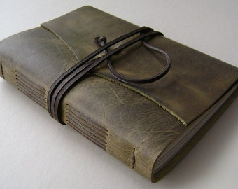 Rustic leather journal 5.5"x 7.5" distressed brown leather notebook sketchbook travel journal  (3783)