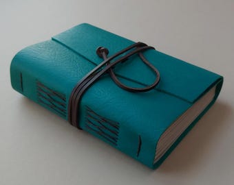 Chunky leather journal 5.5"x 7.5" 384 pages turquoise leather notebook sketchbook travel diary (7275)