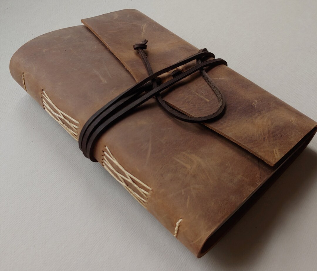 Rustic Leather Journal 5.5"x 7.5" Distressed Brown Leather Notebook ...